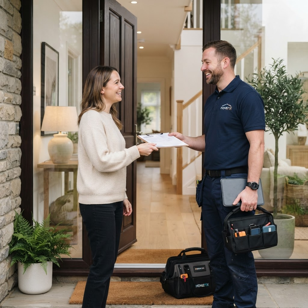 Un professionnel intervient au domicile d'un client